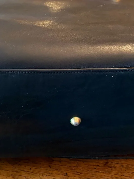 Marino Orlandi Black Embossed Rose Leather Tote with Gold Hardware - Picture 10 of 10